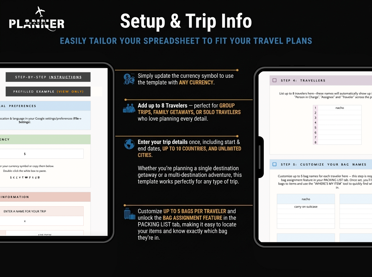 The Ultimate Travel Planner™: For Excel And Google Sheets
